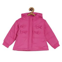 MINIKLUB Girls Pink Solid Full Sleeves Jacket-image-30