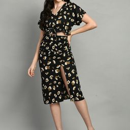 PRETTY LOVING THING Floral Printed V Neck Casual Top With Skirt-image-28
