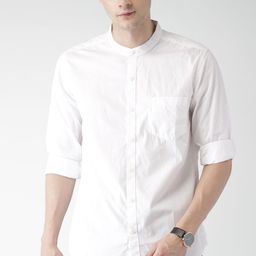 Highlander White Slim Fit Casual Shirt-image-28