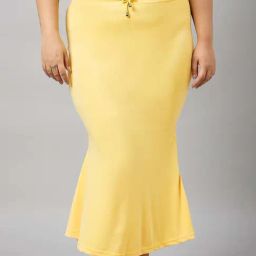Secrets By ZeroKaata Yellow Plain Saree Shapewear-picture-12