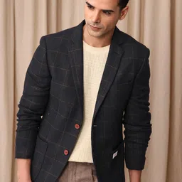 Mr Bowerbird Checked Single-Breasted Tailored Fit Casual Blazer-image-91