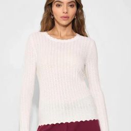 Annabelle By Pantaloons Snow White Slim Fit Self Pattern Top-picture-46
