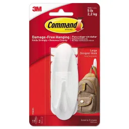 3M Command Plastic Large Hook Holds (White)-44
