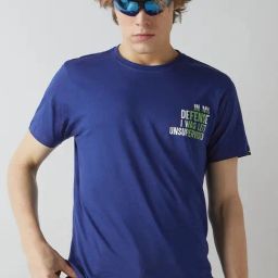 Bewakoof Blue Cotton Regular Fit Printed T-Shirt-image-20