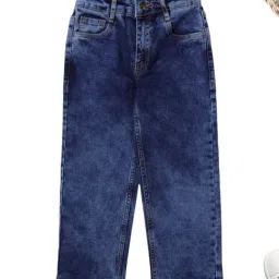 Kiddopanti Girls Medium Blue Denim Regular Fit Jeans-picture-18
