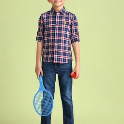 U.S. Polo Assn. Kids Boys Tartan Checked Pure Cotton Casual Shirt-picture-25