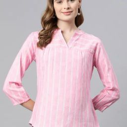 Cottinfab Pink Striped Top-image-58