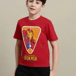 Kidsville Iron Man Printed Tshirt For Boys-image-27