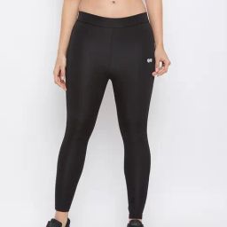 Clovia Black Slim Fit Tights-image-30