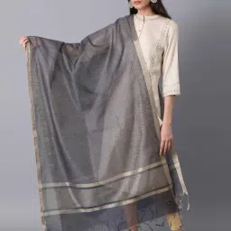 Elleven Grey Chequered Dupatta-picture-10