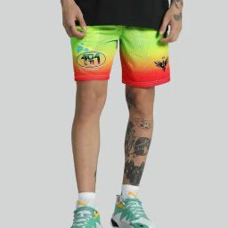 Puma Yellow Relaxed Fit Printed Sports Shorts-image-19