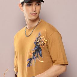 Kook N Keech Oversized Fit Floral Printed Pure Cotton T-shirt-image-93