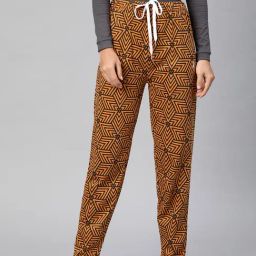 Quarantine Brown Printed Pyjamas-image-26