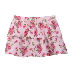 Beebay Kids Pink Cotton Floral Print Skirt-image-37