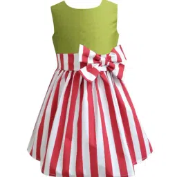A.T.U.N. Girls Lime Green & Red Striped Dress-image-88