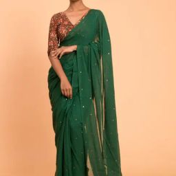 Suta Green Cotton Embellished Saree Without Blouse-image-80