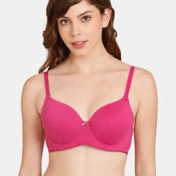 Rosaline by Zivame Fuchsia Under Wired Padded T-Shirt Bra-image-5