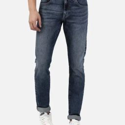 Passion Blue Slim Fit Heavily Washed Jeans-image-3