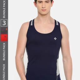 Dollar Bigboss Assorted Cotton Regular Fit Vest - Pack Of 3-46