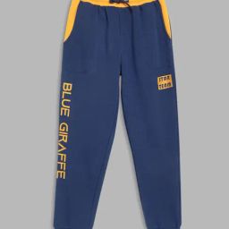 Blue Giraffe Kids Blue & Yellow Printed Joggers-image-81