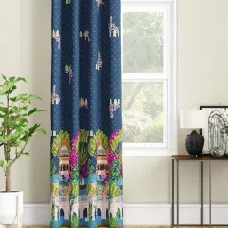 SEJ by Nisha Gupta Navy Polyester 9 Ft. Long Door Curtain-24