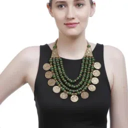 Imli Street Green & Golden Necklace-8