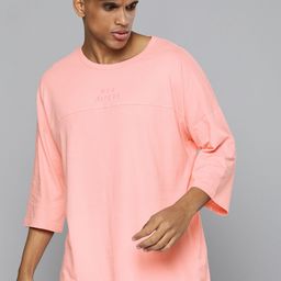 HRX By Hrithik Roshan Lifestyle Men Quartz Pink Bio-Wash Brand Carrier T-shirt-image-58