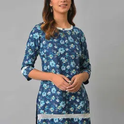 Aurelia Blue Printed Straight Kurti-picture-22