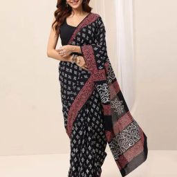 Libas Black Ethnic Motifs Pattern Saree with Unstitched Blouse-picture-21