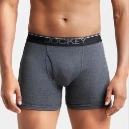 Jockey 8009 Charcoal Super Combed Cotton Rib Boxer Briefs with Ultrasoft Waistband-image-76