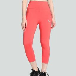Puma Salmon Logo Print High Rise Crop Tights-image-59