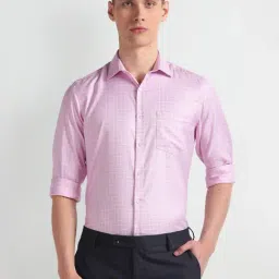 Arrow Pink Cotton Regular Fit Checks Shirt-picture-15