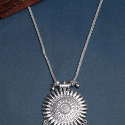 NVR Silver-Toned German Silver Oxidized Pandent for Women-8