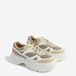 LUNA BLU by Westside Beige Mesh-Detailed Chunky Sneakers-image-33