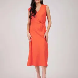 Fablestreet Orange A-Line Dress-image-35