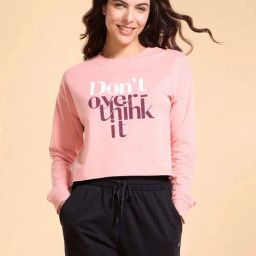 Enamor Peach Cotton Printed Sweatshirt-picture-34
