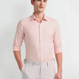 Arrow Red Cotton Slim Fit Texture Shirt-picture-46