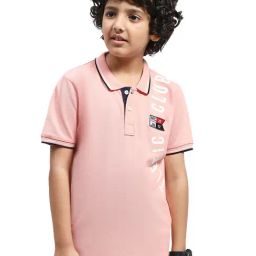 Monte Carlo Kids Printed Light Pink Polo Neck Half Sleeve Regular Fit T-Shirt-image-16