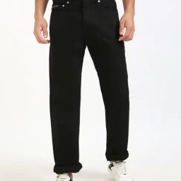 Calvin Klein Jeans Clean Black Cotton Straight Fit Jeans-image-107