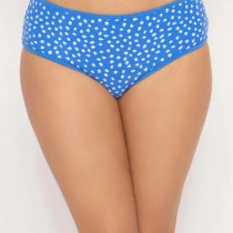 Clovia Blue Regular Fit Printed Hipster Panties-image-93