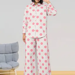 all about you Printed Long Sleeves Pure Cotton Shirt With Trousers-image-68