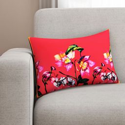 SEJ by Nisha Gupta Pink & Green Floral Single Rectangle Cushion Cover-picture-15