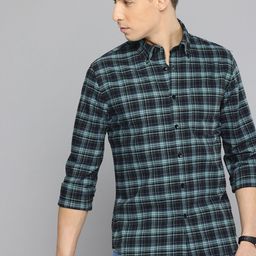 Flying Machine Pure Cotton Slim Fit Checked Casual Shirt-image-73