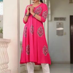 Indi Inside Pink Printed Anarkali Kurta-image-33