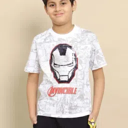 Kidsville Iron Man PrintedReversible Sequin Regular Fit Tshirt For Boys-image-55