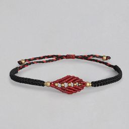 EL REGALO Unisex Black & Red Charm Bracelet-50