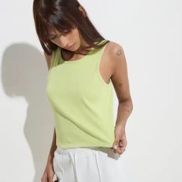 Studiofit by Westside Neon Ribbed-Textured Cotton-Blend Tank Top-picture-42
