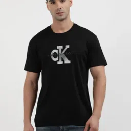 Calvin Klein Black Cotton Slim Fit T-Shirt-image-83