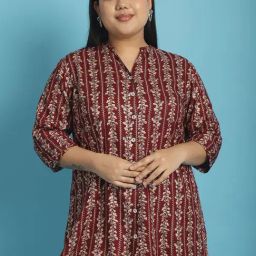 theRebelinme Maroon Floral Print Shirt-image-15