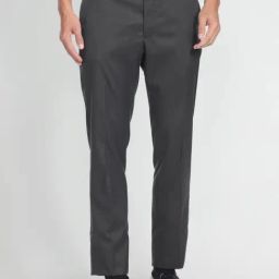 Arrow Black Regular Fit Checks Trousers-image-88